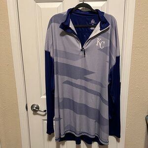 Majestic Cool Base Blue and Gray Pullover Kansas City Royals